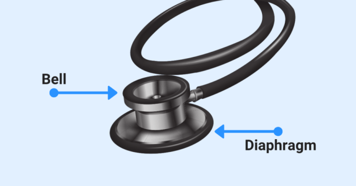 Diaphragm bell stethoscope sounds