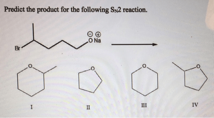 Predict the product of the following sn2 reaction